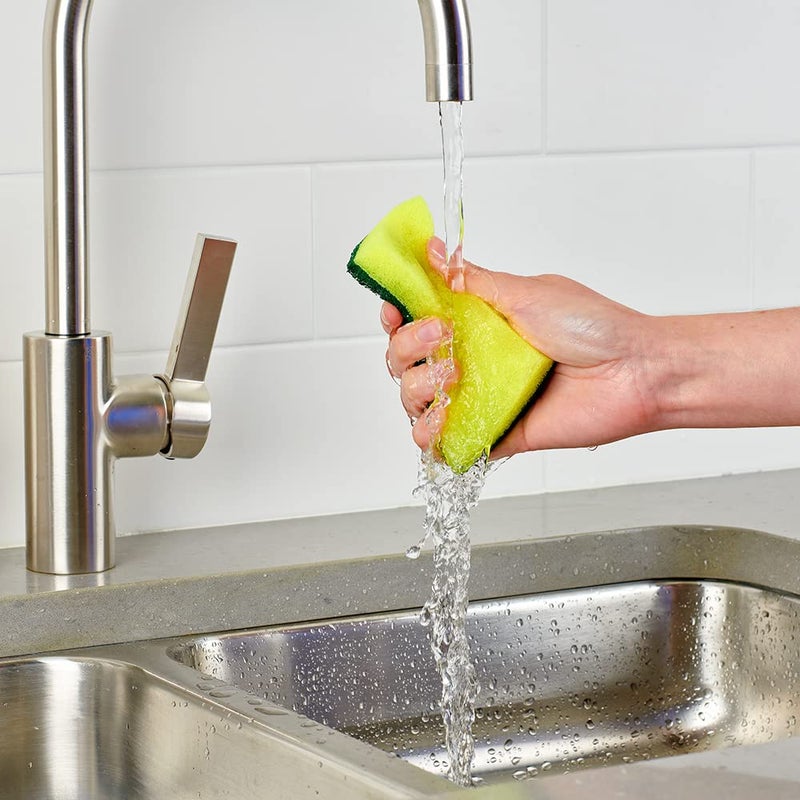 Brillo إسفنجات بريللو الثقيلة، إستراثيل، عالية الجودة، تدوم طويلاً، 3 قطع (عبوة من 1) - Image 4